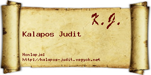 Kalapos Judit névjegykártya